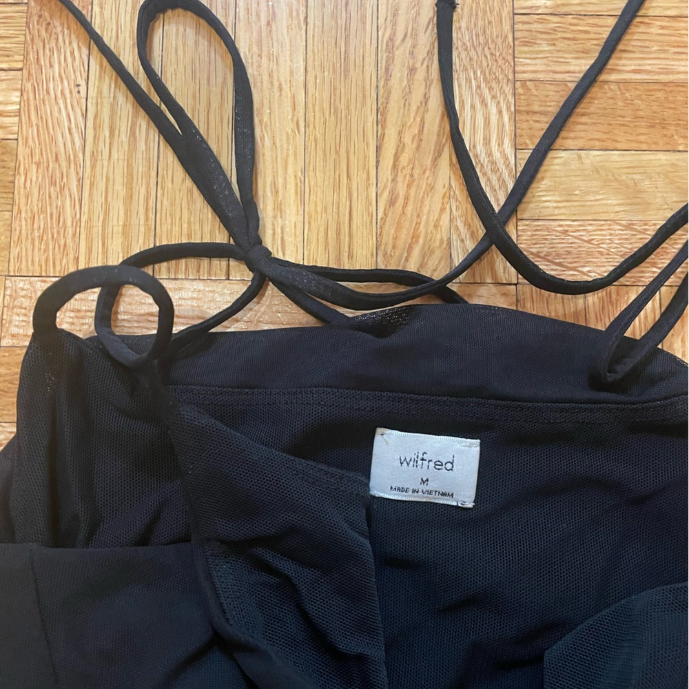 Aritzia Wilfred Winona Black Ruched Dress - Picture 7 of 8